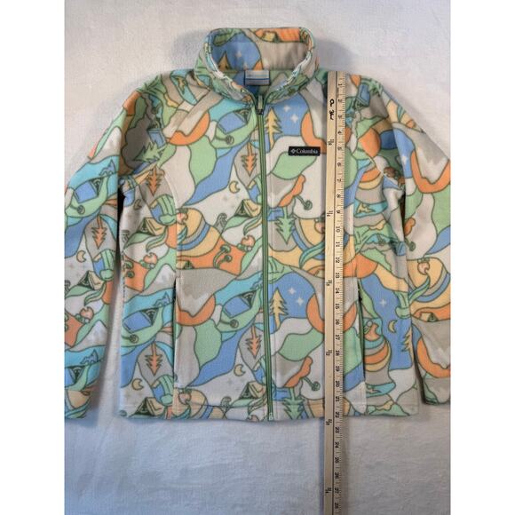 Columbia Girls Cream Ivory Fleece Jacket Benton Springs II Dark Stone Epicamp L - Picture 8 of 10